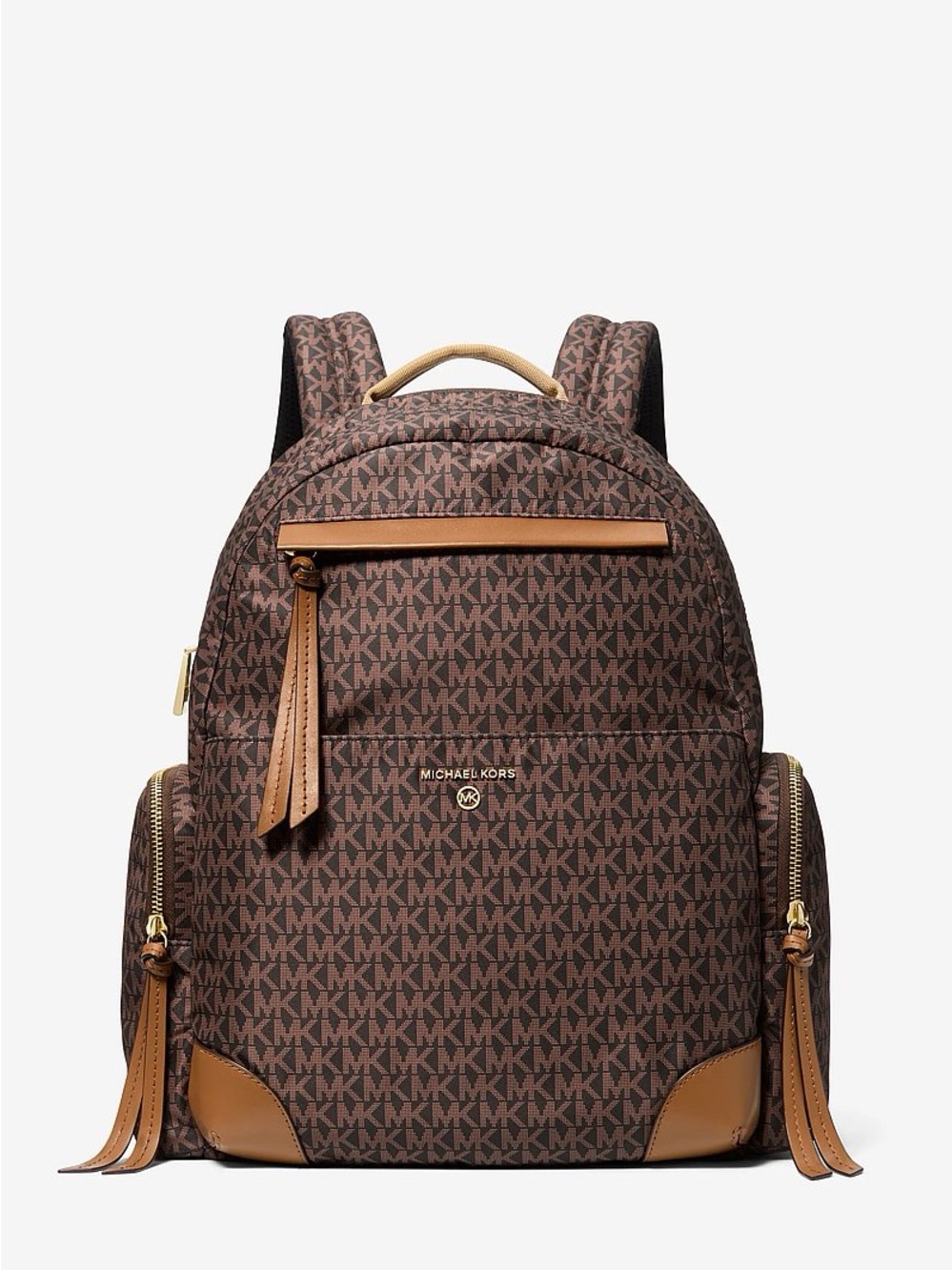 MICHAEL Michael Kors Prescott Large Woven Backpack Signature Logo Print NWOT